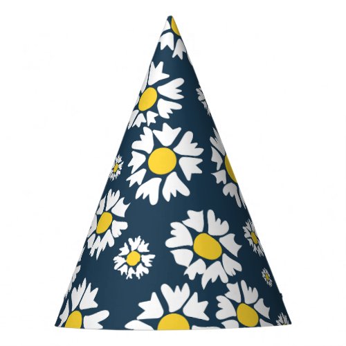 Daisy Pattern Floral Pattern White Daisies Party Hat