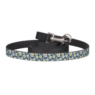 Daisy Pattern, Floral Pattern, White Daisies Pet Leash