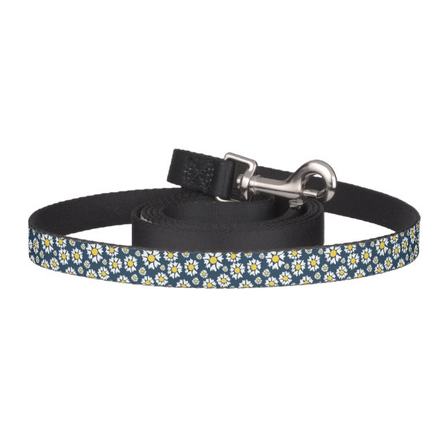 Daisy Pattern, Floral Pattern, White Daisies Pet Leash (Hook)