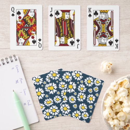 Daisy Pattern Floral Pattern White Daisies Pinochle Cards
