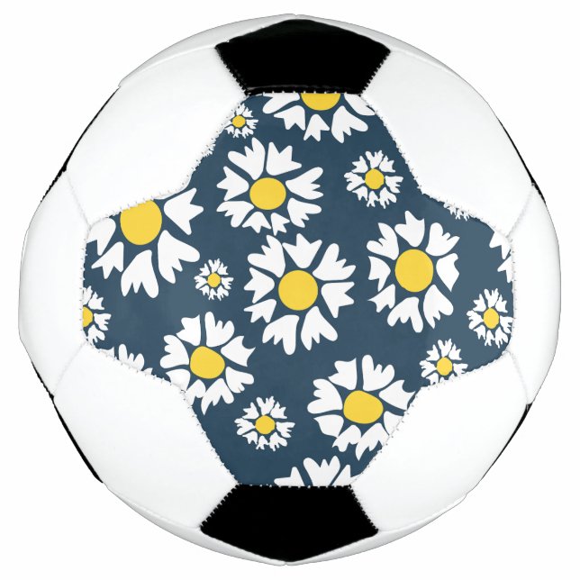 Daisy Pattern, Floral Pattern, White Daisies Soccer Ball (Front)