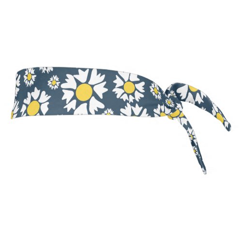 Daisy Pattern Floral Pattern White Daisies Tie Headband