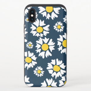 Daisy Pattern, Floral Pattern, White Daisies iPhone XS Slider Case