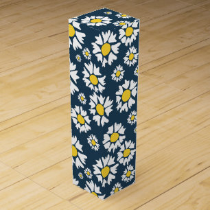 Daisy Pattern, Floral Pattern, White Daisies Wine Box
