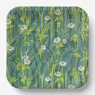 Daisy Pattern, green pattern, Paper Plates
