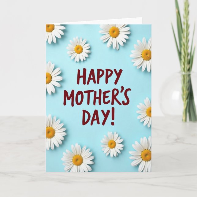 Daisy Pattern Mothers Day Card (Front)