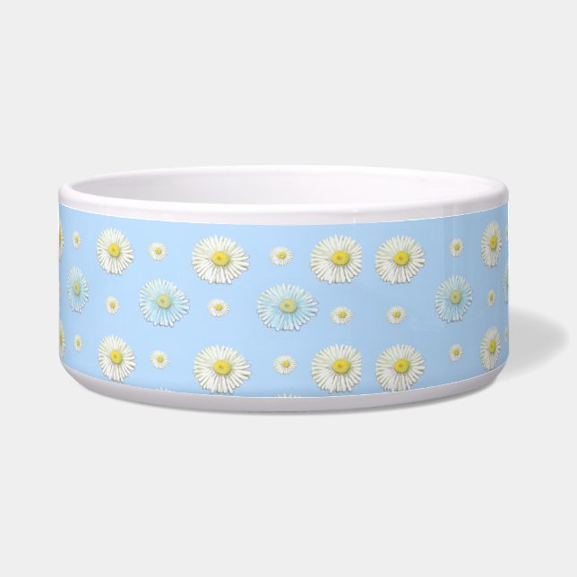 Daisy Pattern on light blue background  Bowl (Front)