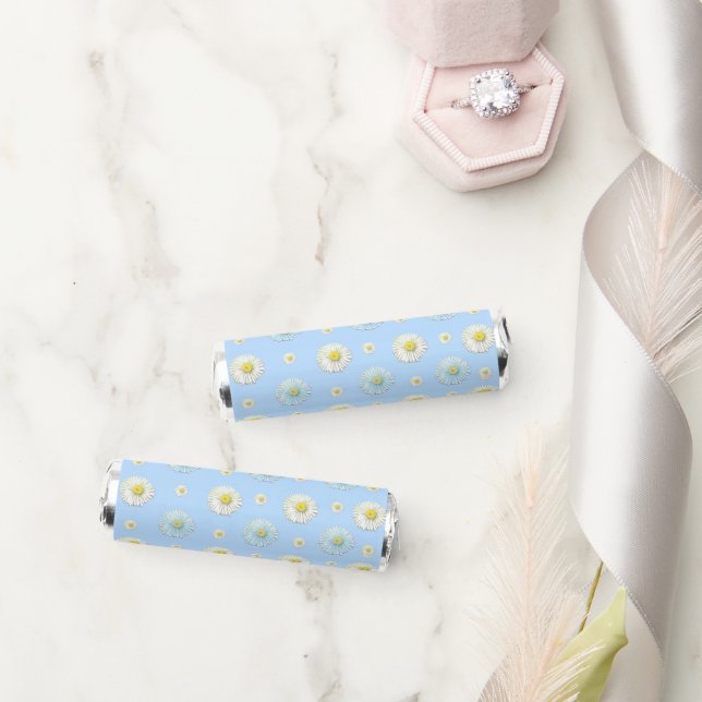 Daisy Pattern on light blue background   Breath Savers® Mints (Wedding)