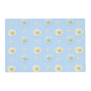Daisy Pattern on light blue background Placemat