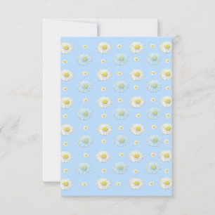 Daisy Pattern on light blue background Thank You Card