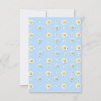 Daisy Pattern on light blue background Thank You Card