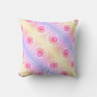 Daisy Pattern Pastel Rainbow Cute Reversible Throw Pillow