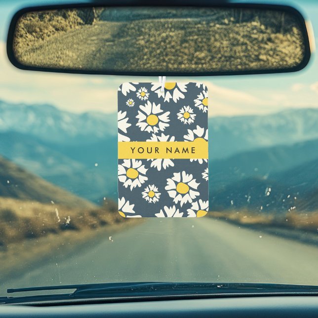 Daisy Pattern, White Daisies, Your Name Air Freshener (Creator Uploaded)
