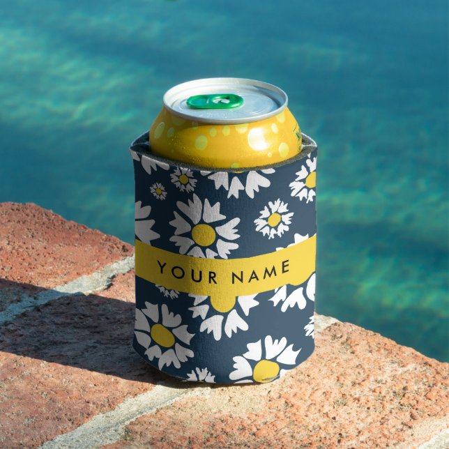 Daisy Pattern, White Daisies, Your Name Can Cooler (In Situ Pool)