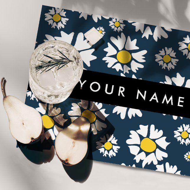 Daisy Pattern, White Daisies, Your Name Cloth Placemat (Creator Uploaded)