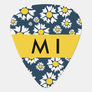 Daisy Pattern, White Daisies, Your Name Guitar Pick