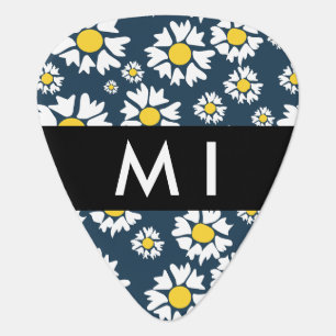 Daisy Pattern, White Daisies, Your Name Guitar Pick