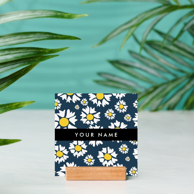 Daisy Pattern, White Daisies, Your Name Holder (Insitu 2 (Back))