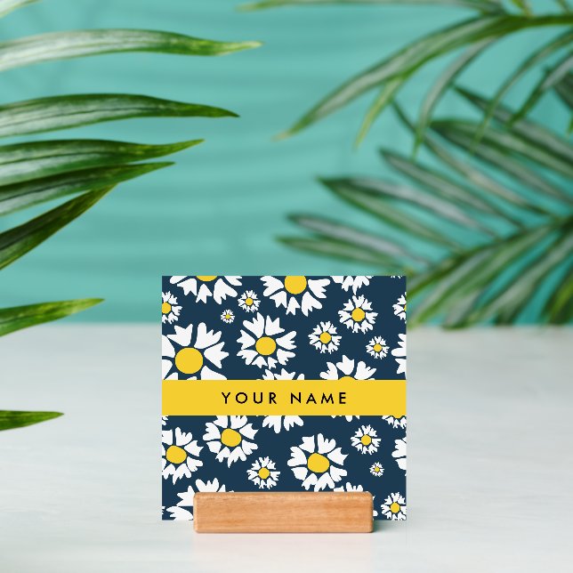 Daisy Pattern, White Daisies, Your Name Holder (Insitu 2 (Back))