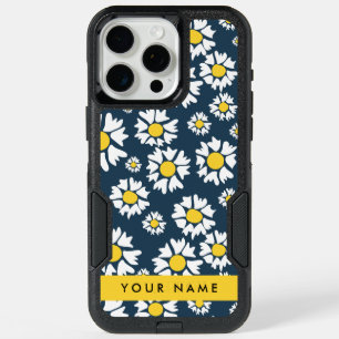 Daisy Pattern, White Daisies, Your Name iPhone 15 Pro Max Case