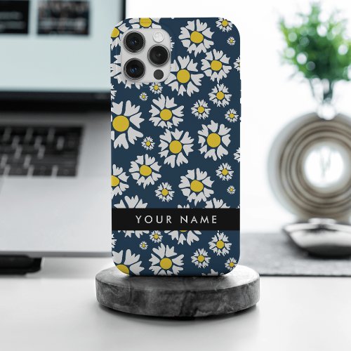 Daisy Pattern White Daisies Your Name iPhone 15 Pro Max Case