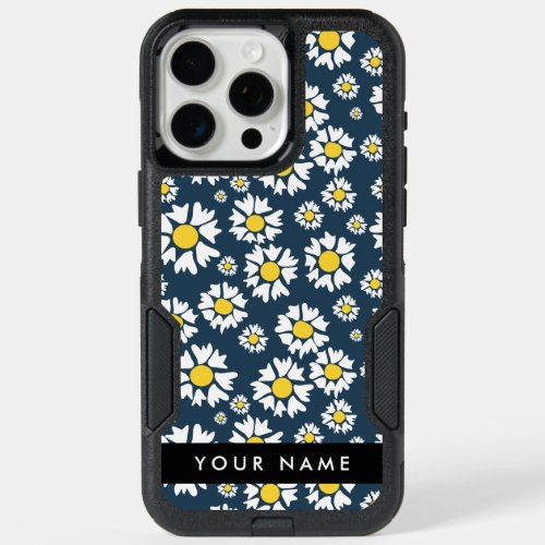 Daisy Pattern White Daisies Your Name iPhone 15 Pro Max Case