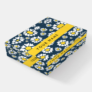 Daisy Pattern, White Daisies, Your Name Paperweight