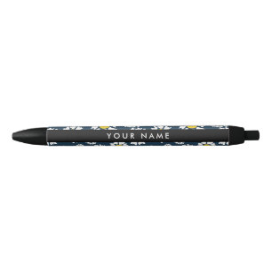 Daisy Pattern, White Daisies, Your Name Pen