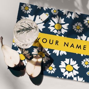 Daisy Pattern, White Daisies, Your Name Placemat