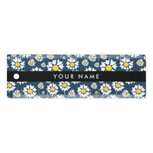 Daisy Pattern, White Daisies, Your Name Ruler