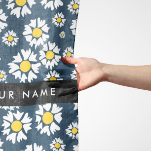 Daisy Pattern, White Daisies, Your Name Scarf
