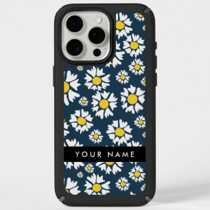 Daisy Pattern, White Daisies, Your Name iPhone 15 Pro Max Case