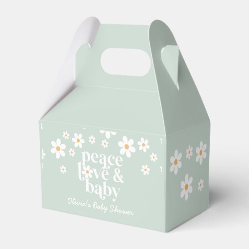 Daisy Peace Love Baby Retro Baby Shower Favor Box