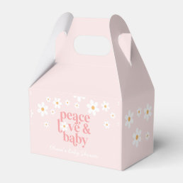 Daisy Peace Love Baby Retro Baby Shower Favor Boxes
