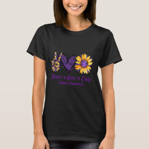 Daisy Peace Love Cure Epilepsy Awareness Purple Ri T-Shirt
