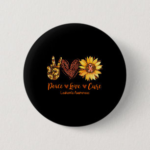 Daisy Peace Love Cure Leukemia Awareness Gift  Button