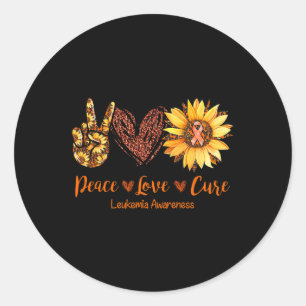Daisy Peace Love Cure Leukemia Awareness Gift Classic Round Sticker