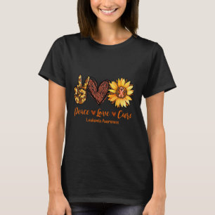 Daisy Peace Love Cure Leukemia Awareness Gift T-Shirt