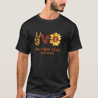 Daisy Peace Love Cure Leukemia Awareness T-Shirt