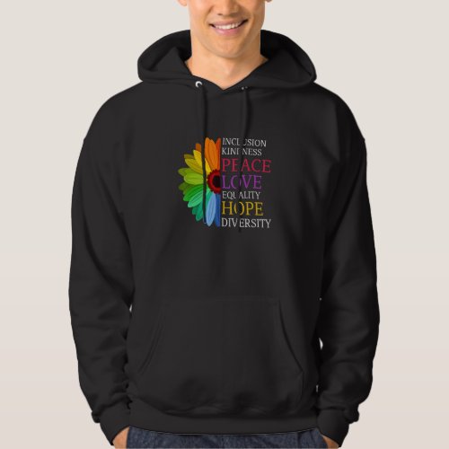 Daisy Peace Love Equality Diversity Human Rights L Hoodie