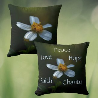 Daisy Peace Love Hope Charity Faith Floral Green