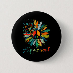 Daisy Peace Sign Hippie Soul Flower Lovers Gifts  Button
