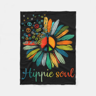 Daisy Peace Sign Hippie Soul Flower Lovers Gifts  Fleece Blanket