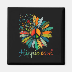 Daisy Peace Sign Hippie Soul Flower Lovers Gifts  Magnet