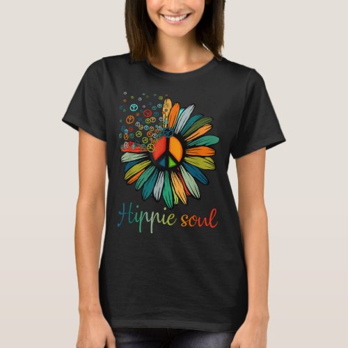Daisy Peace Sign Hippie Soul Flower Lovers Gifts T_Shirt