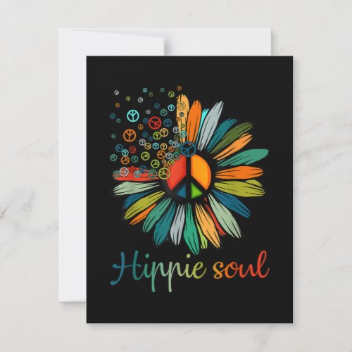 Daisy Peace Sign Hippie Soul Flower Lovers Note Card