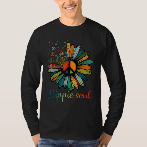 Daisy Peace Sign Hippie Soul Flower Lovers T_Shirt