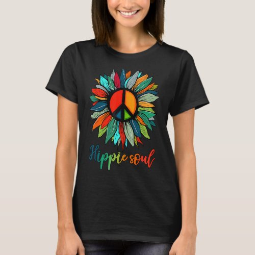 Daisy Peace Sign Hippie Soul T_Shirt