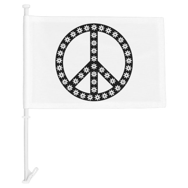 Daisy Peace Symbol Car Flag (Front)