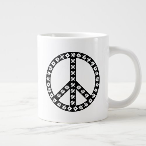 Daisy Peace Symbol Giant Coffee Mug